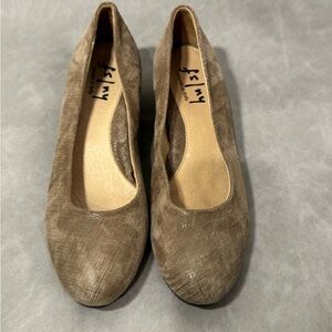 FSLNY Made in Italy Taupe Metallic Wedge Flats | Women’s Comfort Shoes